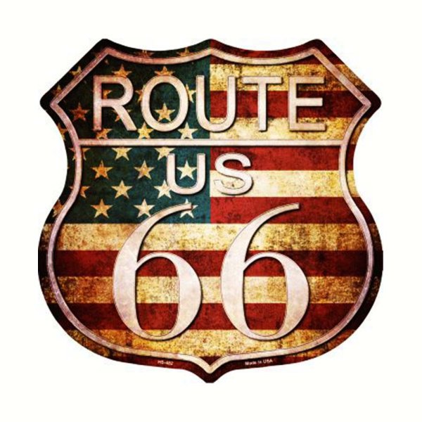 画像1: ルート66 アメリカン ビンテージ メタルサイン/Metal Sign Route 66