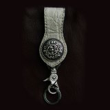 ファニー エレファント＋925シルバー37mmコンチョ ループキーホルダー（エレファントグレー）/Funny Sterling Silver Concho Loop Key Holder(Elephant/Gray)