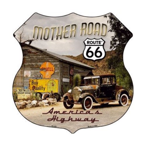 画像クリックで大きく確認できます　Click↓1: ルート66 マザーロード メタルサイン/Metal Sign Route 66 Mother Road