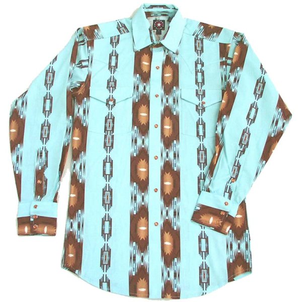 画像1: パンハンドルスリム ウエスタンシャツ・ライトターコイズ（長袖）S/Panhandle Slim Long Sleeve Western Shirt(Light Turquoise)