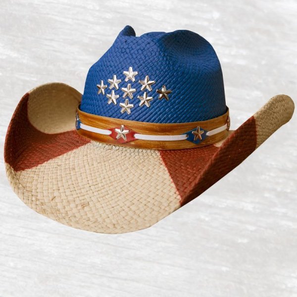 画像1: ウエスタン パナマ ストローハット（パトリオット）/Western Straw Hat