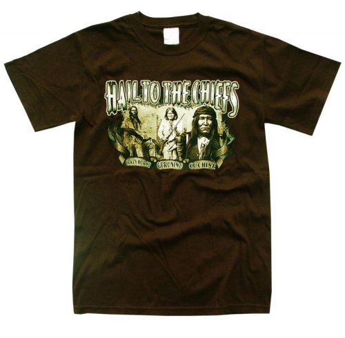 画像クリックで大きく確認できます　Click↓1: インディアン チーフ デザイン 半袖Tシャツ（ブラウン）/T-shirt(Native American Design)