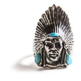 ナバホ インディアンヘッド リング（スターリングシルバー・ターコイズ）/Navajo Sterling Silver Ring