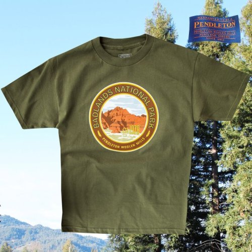 画像クリックで大きく確認できます　Click↓1: ペンドルトン Tシャツ バッドランズ ナショナルパーク（オリーブ）S/Pendleton Badlands National Park T-shirt(Olive)