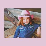 ハートアタック リトルカウガールストローハット・サイズ調整テープ70cmつき（キッズ・ピンク）/Kids& Youth Straw Hat(Pink)
