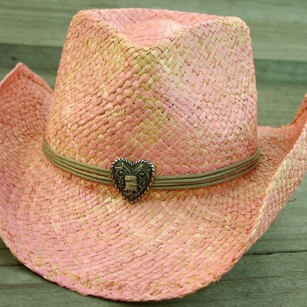 画像1: ピンク ストロー ハット/Pink Straw Hat(Women's)