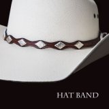 レザー ハット バンド（ブラウン・シルバー）/Leather Hat Band(Brown)