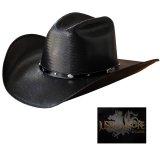 ブルハイド ウエスタン ストローハット（ハンクイット50X ブラック）/Bullhide Western Straw Hat Justin Moore Hank It 50X