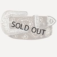 ハート＆ベリー ラインストーン&スタッズ ウエスタン ベルト（ブラウン）/Rhinestone Studs Western Belt(Brown)