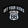 ワッペン ルート66　GET YOUR KICKS ブラック/Patch