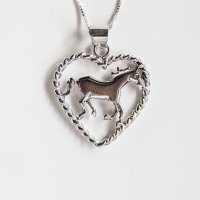 スターリングシルバー ハート＆ホース ネックレス/Sterling Silver Horse Necklace
