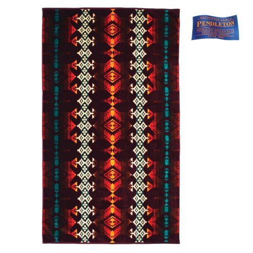 画像クリックで大きく確認できます　Click↓1: PENDLETON ペンドルトン ジャガードバスタオル/Pendleton Jerome Spa Towel(Maroon)