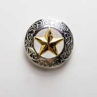 スター コンチョ 28mm シカゴスクリュー（ゴールド&シルバー）/Concho Chicago Screw(Star)