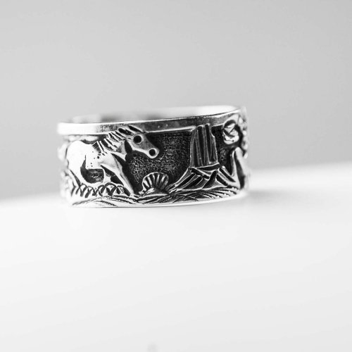 画像クリックで大きく確認できます　Click↓2: ホーススタイル ナバホ ハンドメイド シルバーリング/Navajo Handmade Ring Horse Style