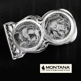 モンタナシルバースミス マネークリップ バッファロー&インディアン/Montana Silversmiths Buffalo Indian Nickel Scalloped Money Clip