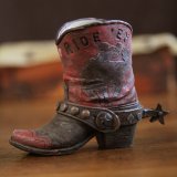 ウエスタンブーツ型 ペンホルダー（ダークレッド）/Western Boot Pen Holder