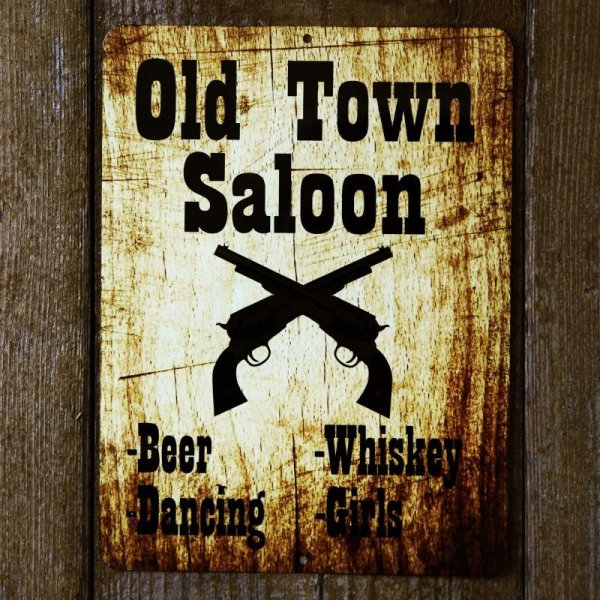 画像1: オールド タウン サルーン メタルサイン/Metal Sign Old Town Saloon