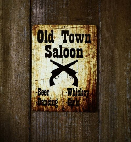 画像クリックで大きく確認できます　Click↓1: オールド タウン サルーン メタルサイン/Metal Sign Old Town Saloon