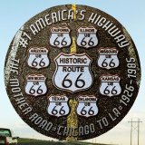 ルート66 8州 ブラックトップ メタルサイン/Metal Sign Route 66