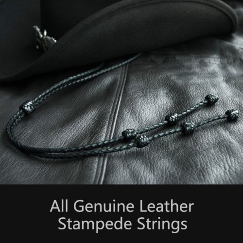 画像クリックで大きく確認できます　Click↓1: レザー スタンピード ストリングス ブラック（ハット用あごひも）/Leather Stampede Strings