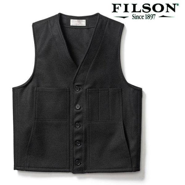 画像1: フィルソン マッキーノ ウールベスト（ブラック）38/Filson Mackinaw Wool Vest(Black)