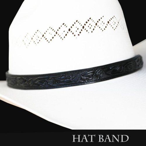 画像クリックで大きく確認できます　Click↓1: レザー ハット バンド（ブラック）/Leather Hat Band(Black)
