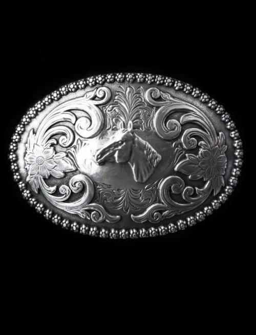 画像クリックで大きく確認できます　Click↓1: ノコナ ベルト バックル ホースヘッド フローラル/Nocona Belt Buckle