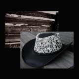 ヘアーオン レザー ハット（ブラック）/Genuine Leather Hat(Black)