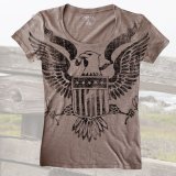 レディース ウエスタン Tシャツ アメリカンイーグル ブラウン（半袖）XS/Women's Western T-shirt