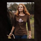 レディース ウエスタン Tシャツ（ナバホハット）S/Women's Western T-shirt(Brown)