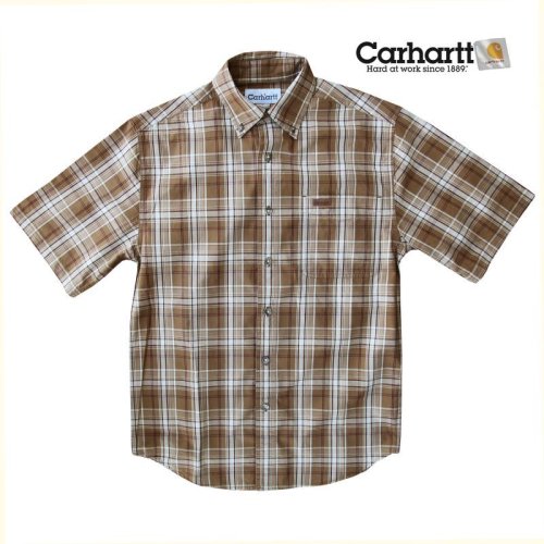 画像クリックで大きく確認できます　Click↓1: カーハート 半袖 シャツ（ブラウン）/Carhartt Plaid Shortsleeve Shirt(Brown)