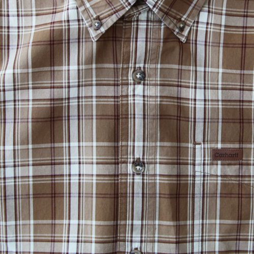 画像クリックで大きく確認できます　Click↓3: カーハート 半袖 シャツ（ブラウン）/Carhartt Plaid Shortsleeve Shirt(Brown)