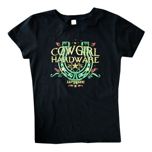 画像クリックで大きく確認できます　Click↓1: レディース ウエスタン Tシャツ ラッキーホースシュー ブラック（半袖）/Women's Western T-shirt