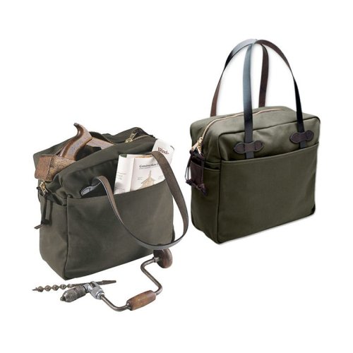 画像クリックで大きく確認できます　Click↓3: フィルソン トートバッグ（ファスナー付き/オッターグリーン）/Filson Tote Bag with Zipper(Otter Green)