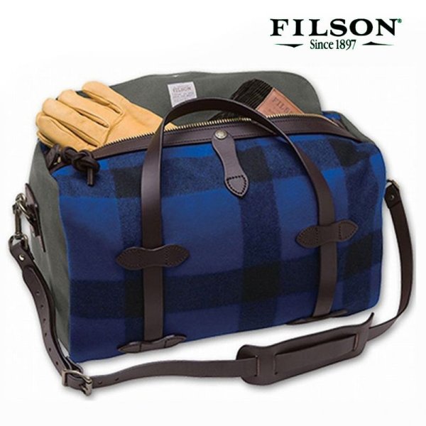 画像1: フィルソン マッキーノ スモールダッフル（ブルー×ブラック）/Filson Mackinaw Small Duffle Bag(Blue×Black)