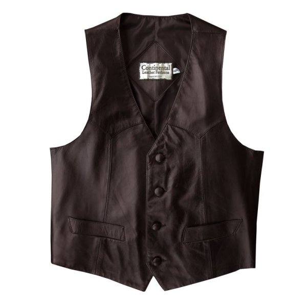 画像1: コンチネンタル レザー ウエスタン レザーベスト（エスプレッソ）/Continental Leather Fashions Western Leather Vest(Espresso)