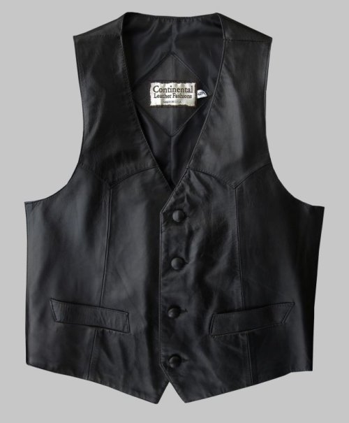 画像クリックで大きく確認できます　Click↓1: コンチネンタル レザー ウエスタン レザーベスト（ブラック）/Continental Leather Fashions Western Leather Vest(Black)  