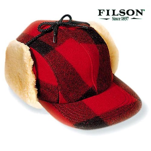 画像クリックで大きく確認できます　Click↓1: フィルソン ダブルマッキーノ キャップ（レッド×ブラック）/Filson Double Mackinaw Cap(Red×Black)