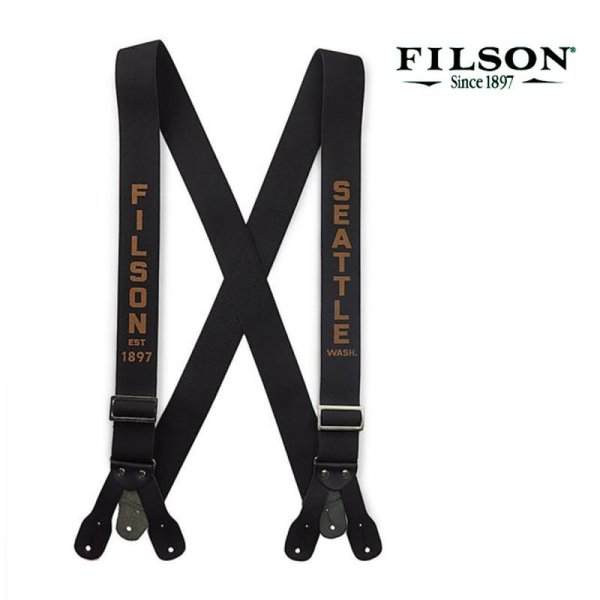 画像1: フィルソン タブ サスペンダー（ブラック・タン）/Filson Tab Suspenders(Black/Tan)