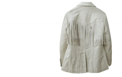 画像クリックで大きく確認できます　Click↓2: スカリー レディース フリンジ レザー ブレザー（クリーム）S/Scully Leather Fringe Blazer(Women's)