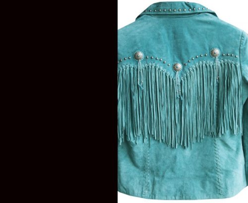 画像クリックで大きく確認できます　Click↓3: スカリー レディース フリンジ レザー ジャケット（ターコイズ）/Scully Leather Fringe Jacket(Women's)