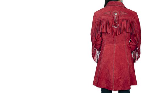 画像クリックで大きく確認できます　Click↓2: スカリー ウエスタン フリンジ レザー コート（レッド）M/Scully Leather Fringe Coat(Women's)