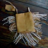 ディアスキン フリンジベルトポーチ（スモーク）/Deerskin Fringe Belt Pouch