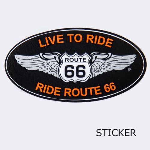 画像クリックで大きく確認できます　Click↓1: ビニール ステッカー ルート66 LIVE TO RIDE（ブラック）/Sticker