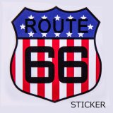 ビニール ステッカー ルート66・USAフラッグ/Sticker