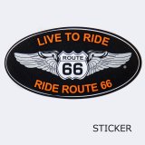 ビニール ステッカー ルート66 LIVE TO RIDE（ブラック）/Sticker
