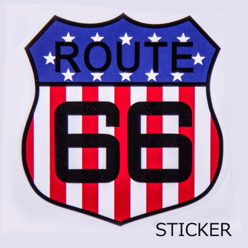 画像クリックで大きく確認できます　Click↓1: ビニール ステッカー ルート66・USAフラッグ/Sticker