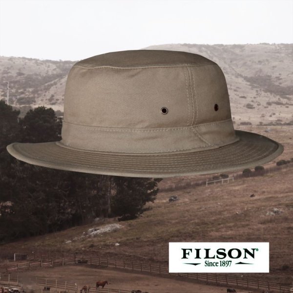 画像1: フィルソン オリジナル ティンクロス ハット イン ドライシェルター（キャメル）/Filson Original Tin Cloth Hat in Dry Shelter(Camel)