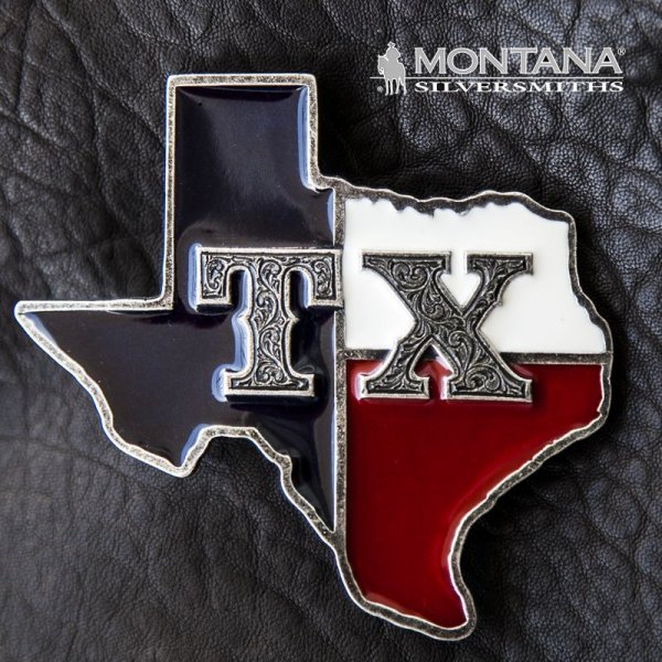 画像1: モンタナシルバースミス ウエスタン ベルト バックル TX ステイト オブ テキサス/Montana Silversmiths Belt Buckle