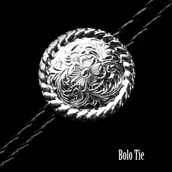 画像1: ウエスタン ボロタイ ロープエッジ&フローラル/Western Bolo Tie